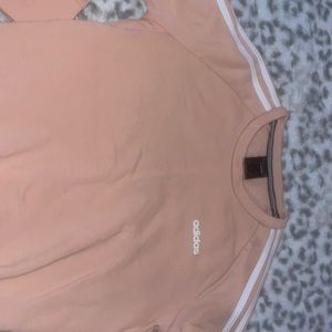 adidas pink and white sweatshirt M